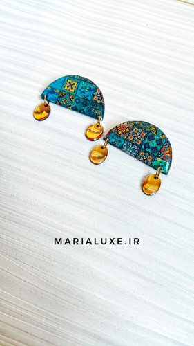 گوشواره رزینی طرح کاشی