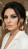 گوشواره دستساز رزینی طرح سنتی فرش