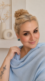 گوشواره دستساز طرح قلب پلیمری طرح سنگ فیروزه