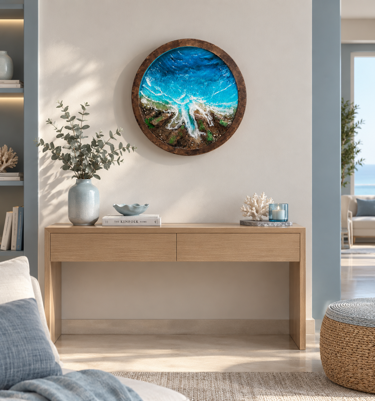دیوارکوب دریایی رزینی با سنگ طبیعی