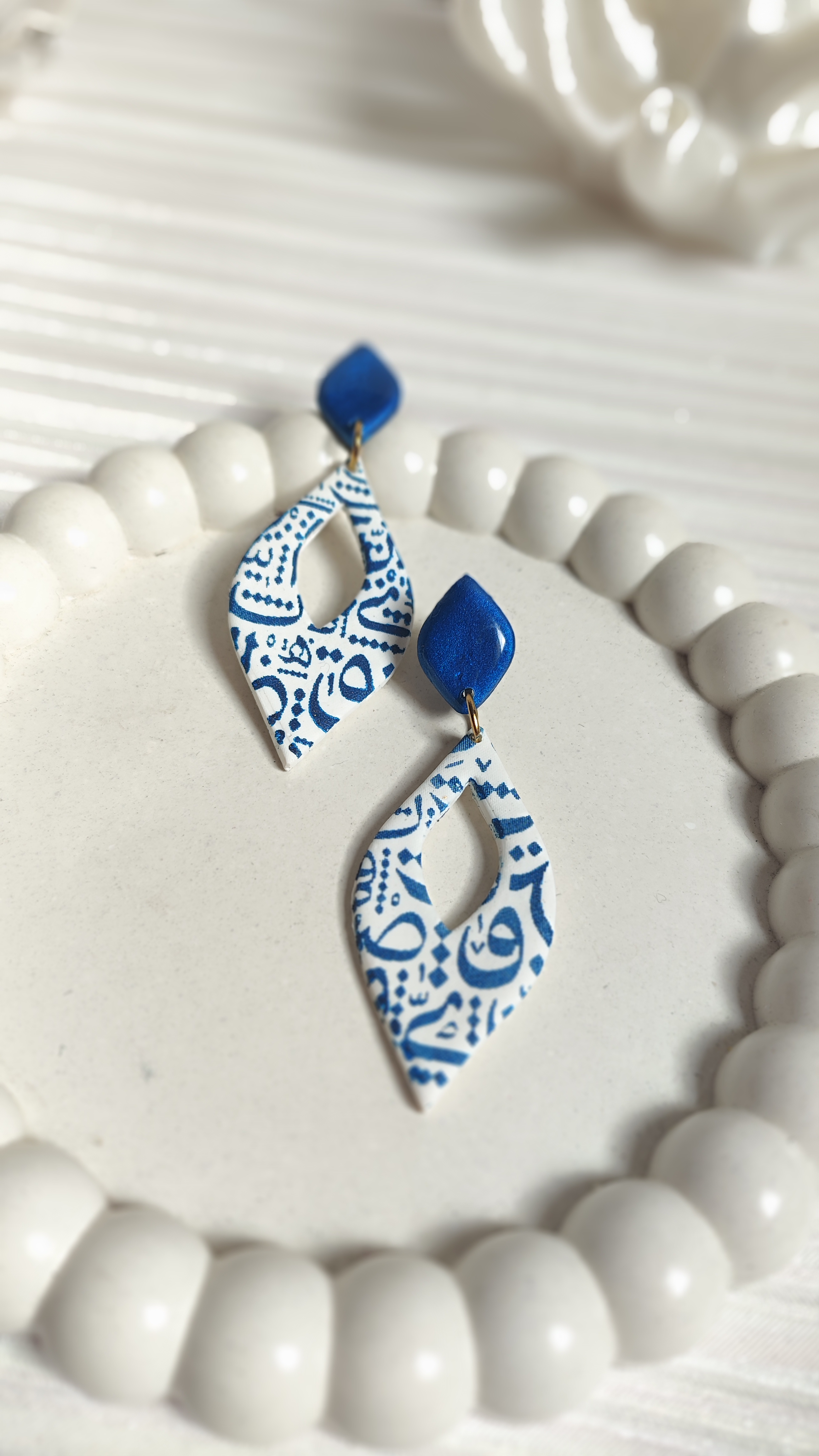 گوشواره دستساز کالیگرافی پلیمری